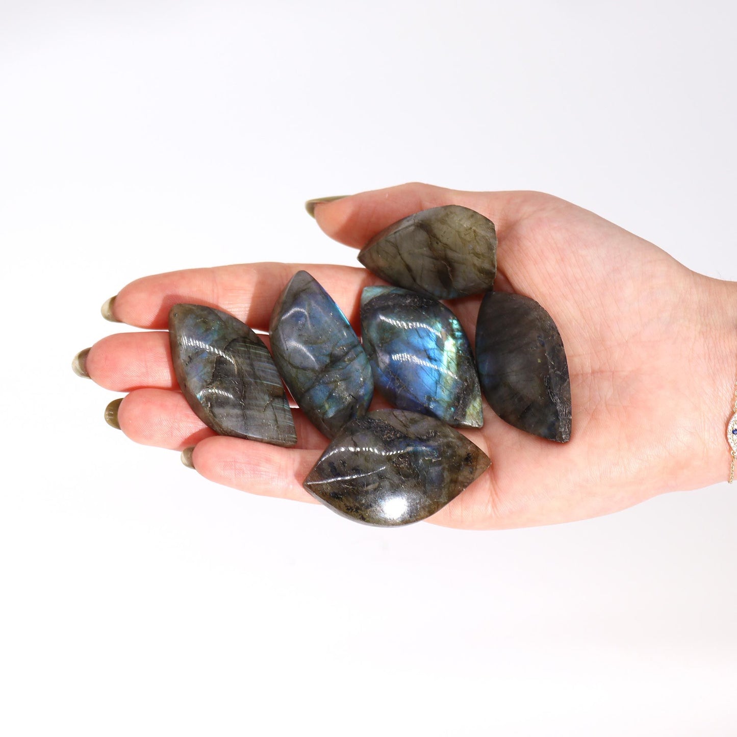 The Aurora Leaf: Carved Madagascar Labradorite Pocket Anchor