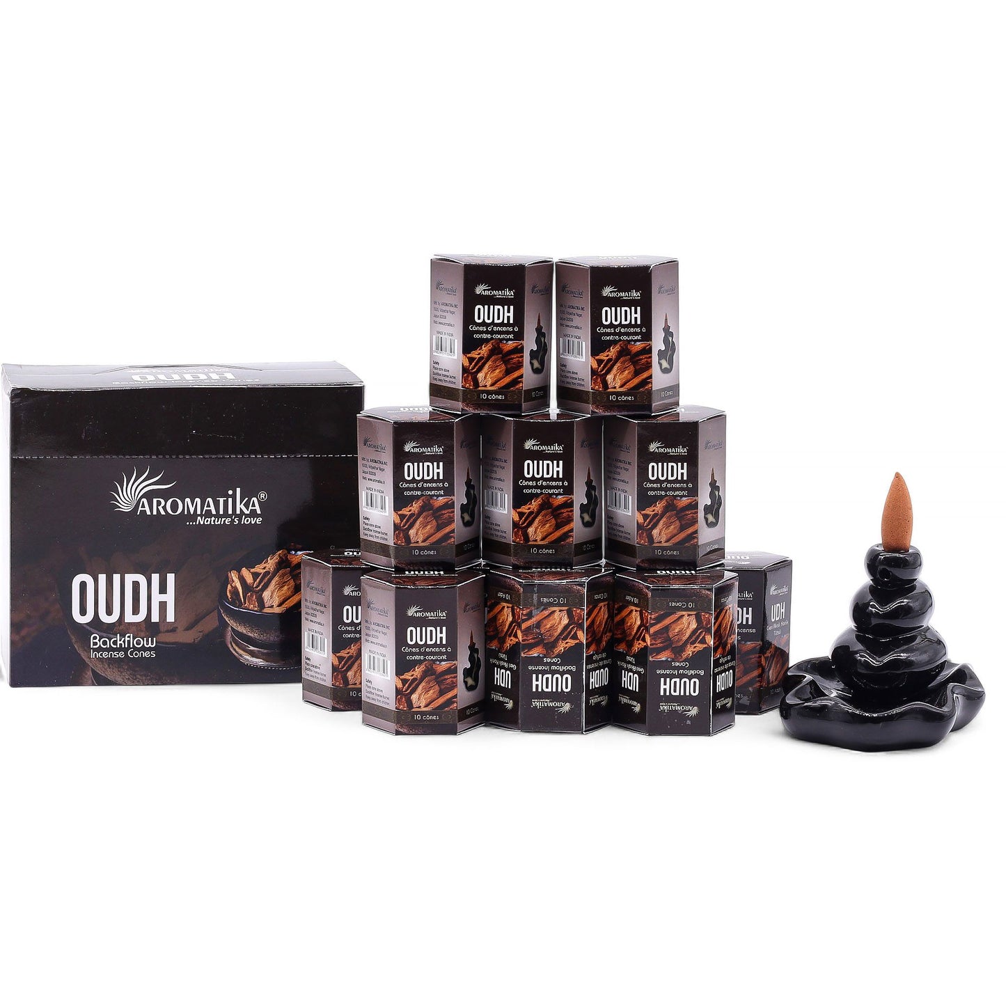 The Monastic Flow Backflow Incense Ensemble- Oudh
