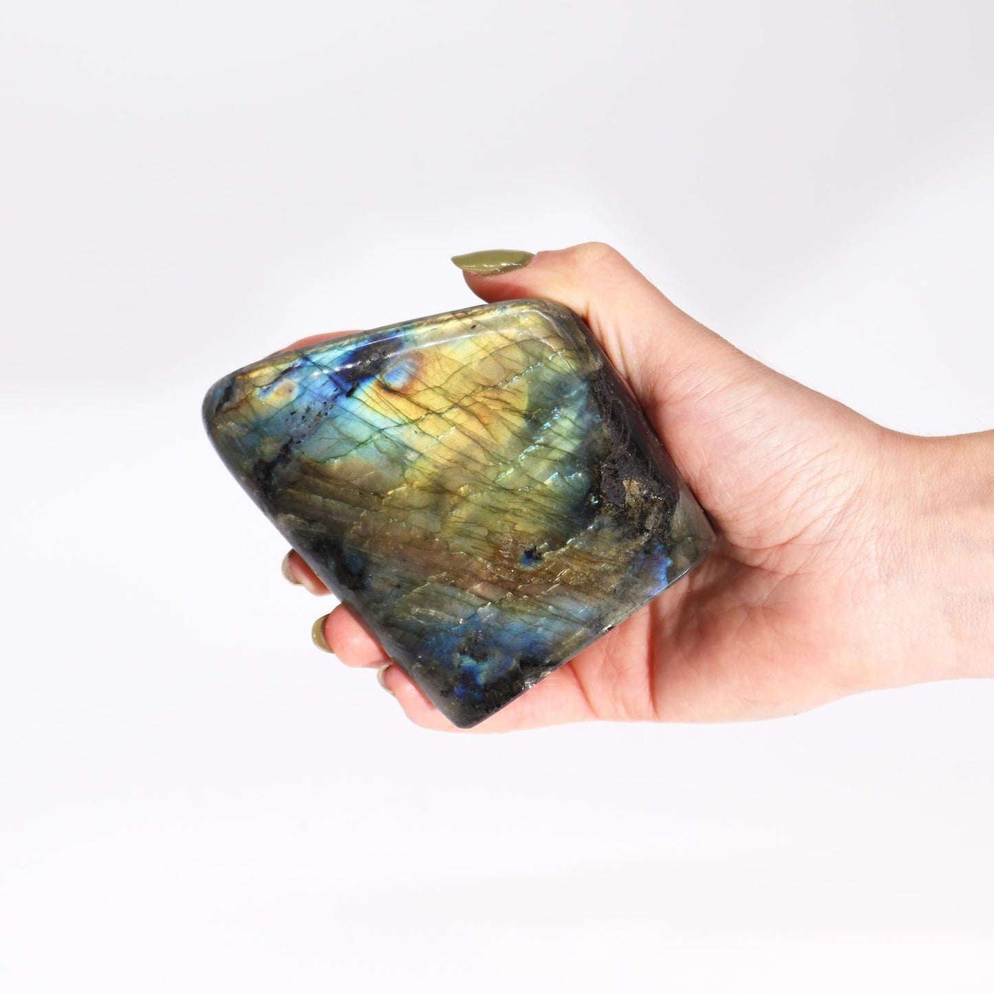 The Aurora Flash Labradorite Palm Anchor