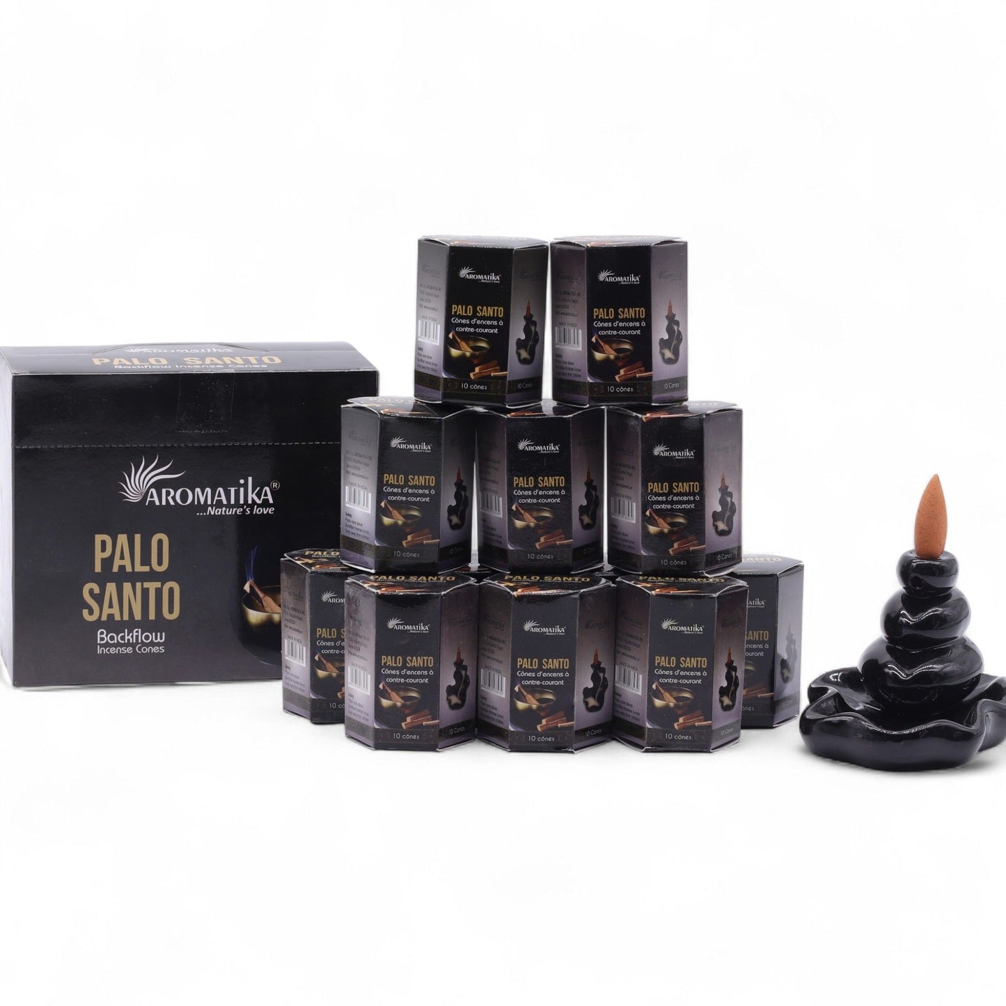 The Monastic Flow Backflow Incense Ensemble- Palo Santo
