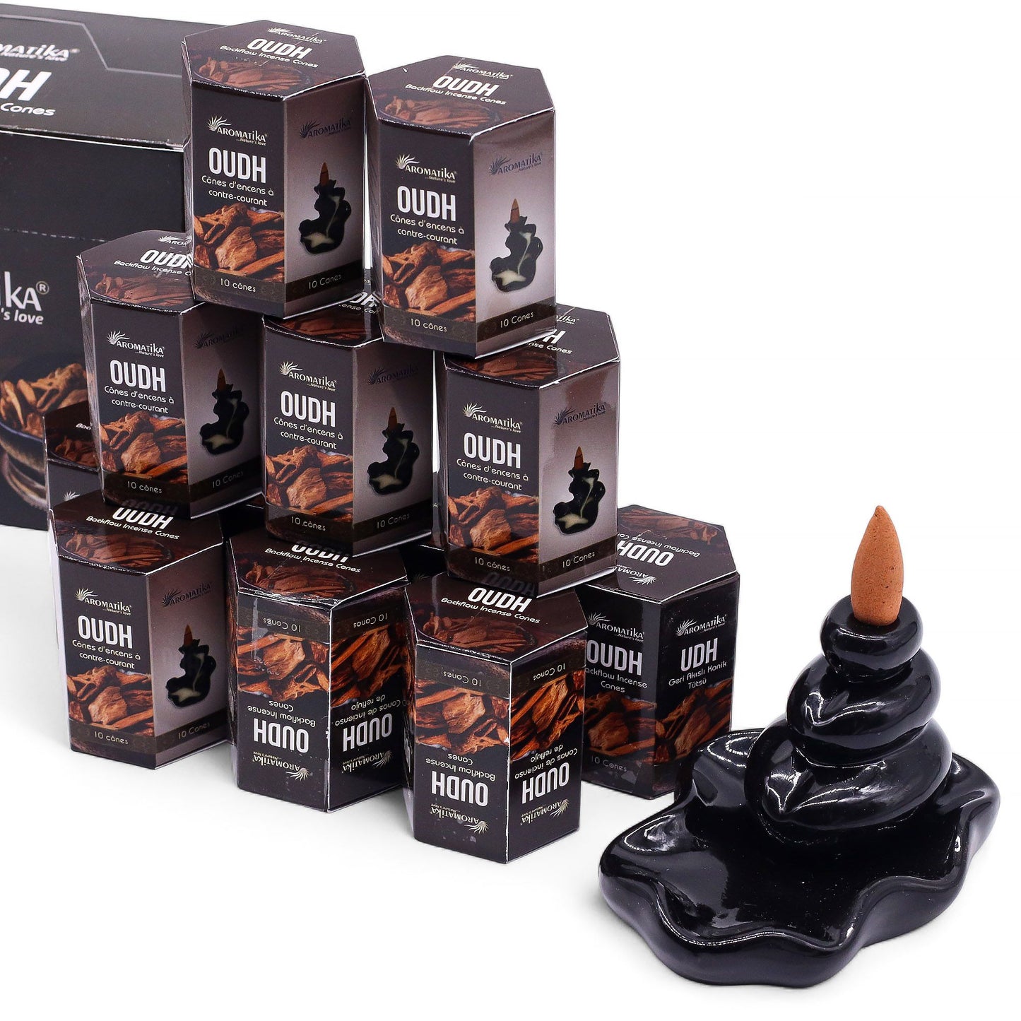 The Monastic Flow Backflow Incense Ensemble- Oudh