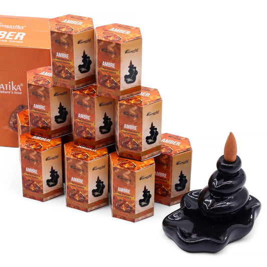 The Monastic Flow Backflow Incense Ensemble- Amber