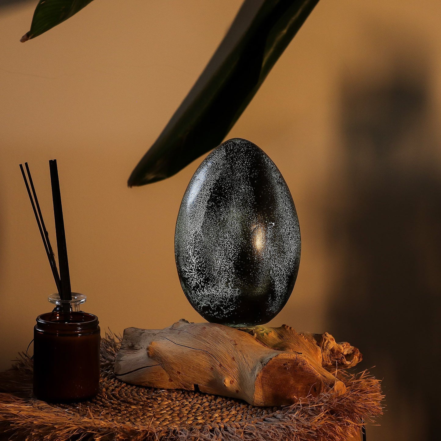 The Cosmic Egg Obsidian Sanctuary Lamp